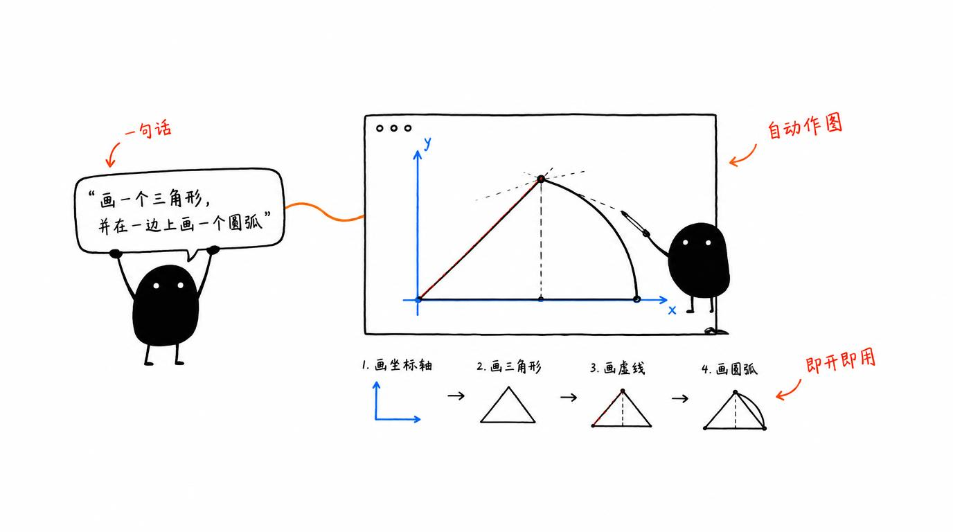 聊天框里一句话搞定数学几何画图