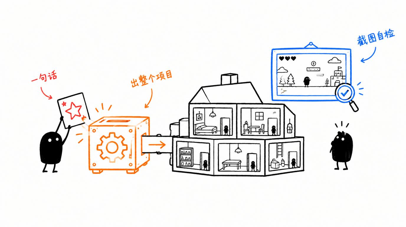 说一句话，AI 帮你做一个完整 Godot 游戏项目