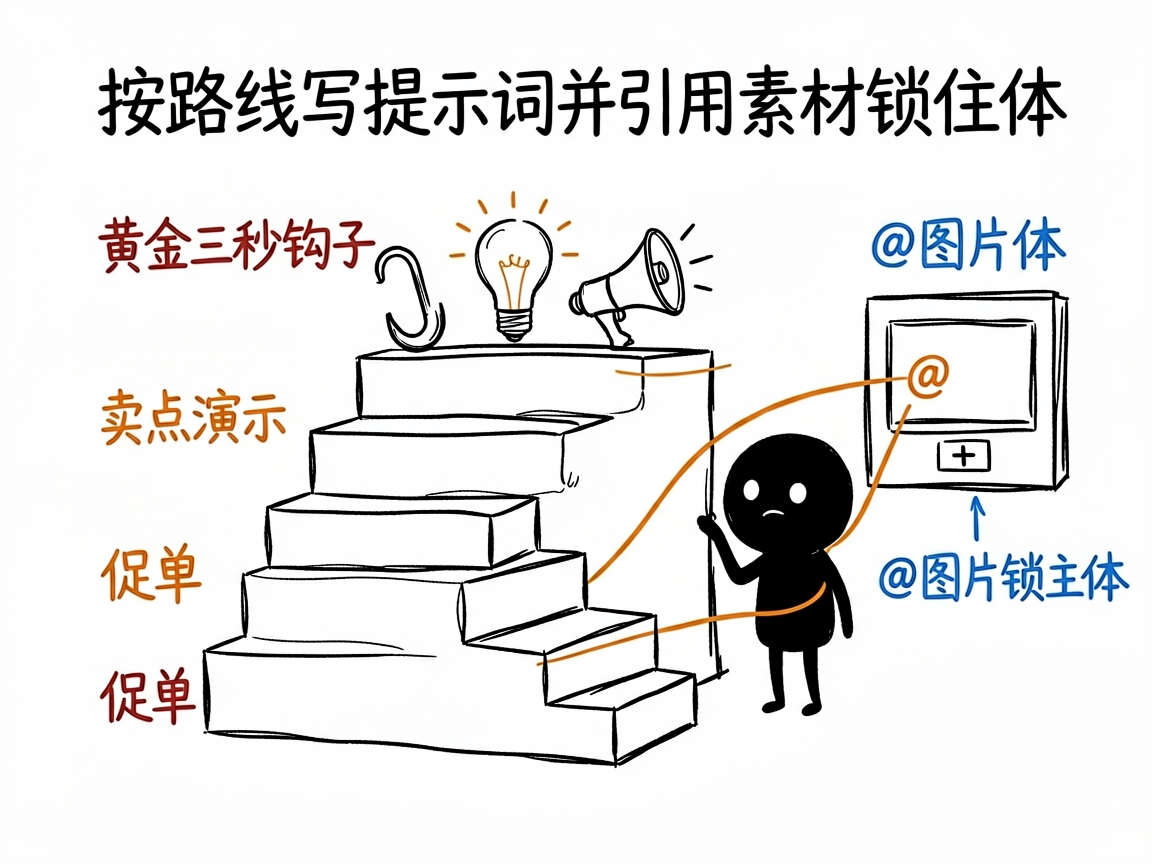 配图:按路线写提示词,用素材锁住主体