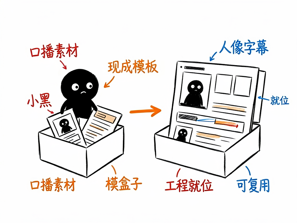 要做口播视频，又不想从零搭工程？它给你一套现成的模板
