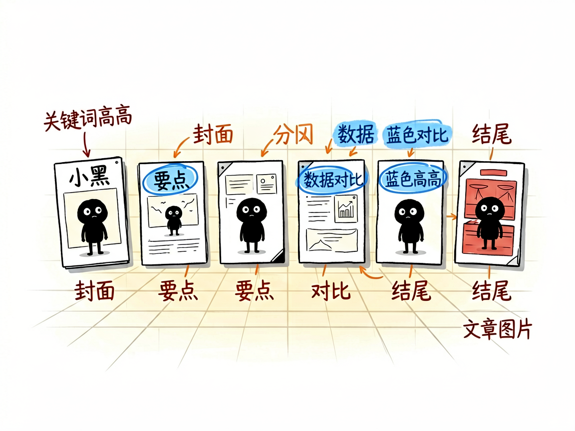 配图:文章拆成多个场景,关键词蓝色高亮